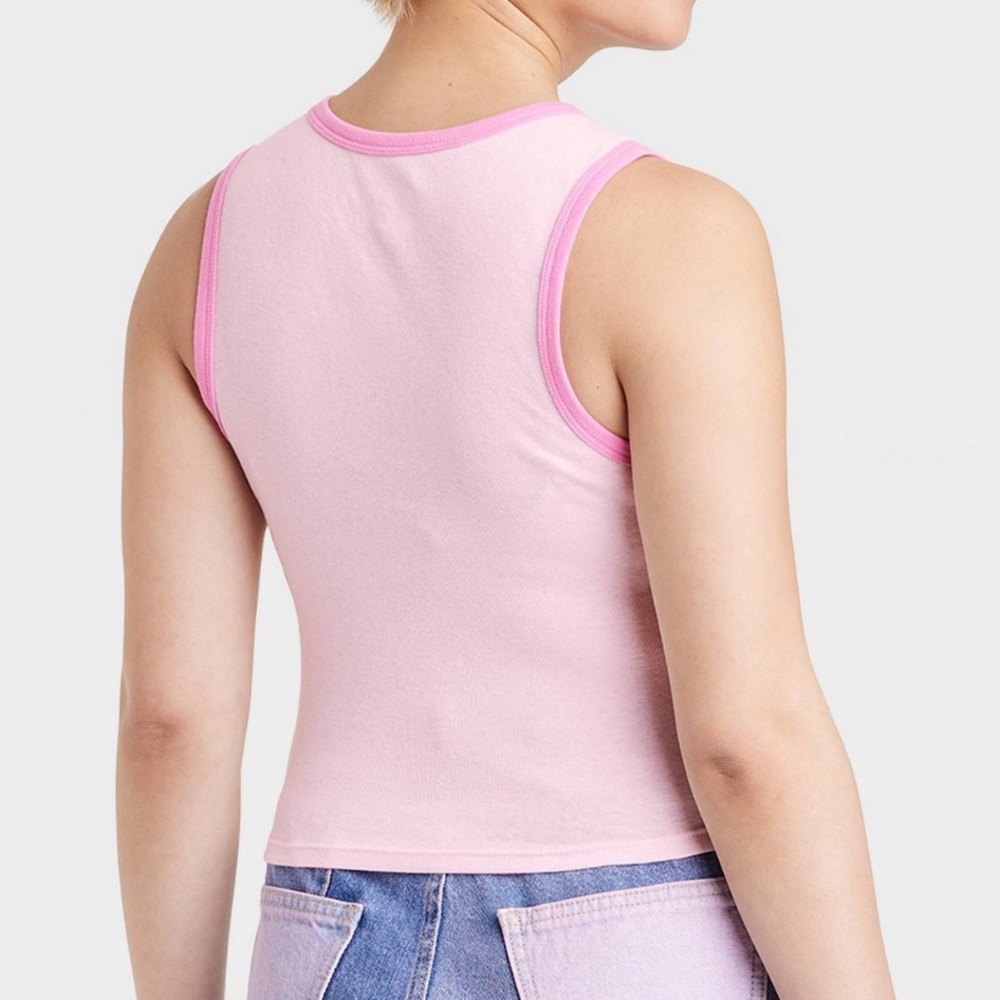Women’s Malibu Barbie Embroidered Tank Top - Pink M - Picture 2 of 2